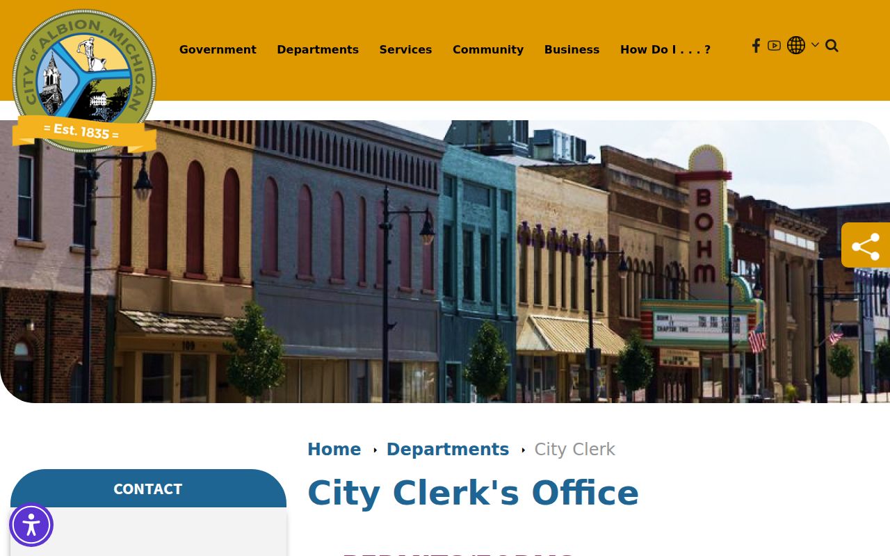Calhoun County Albion court docket City Clerk municipal records contact source