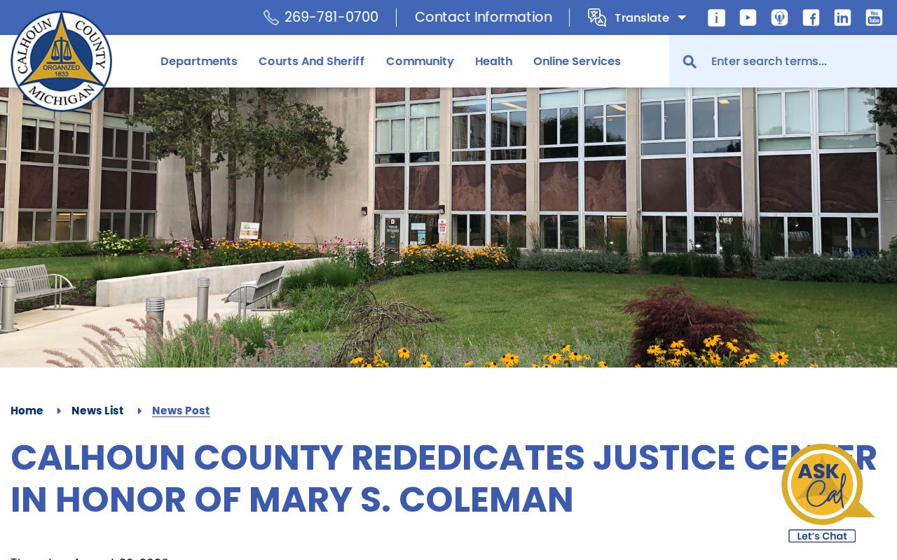 Calhoun County court docket Justice Center rededication